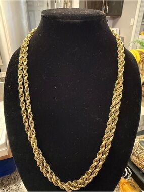 Monet Gold-Tone 54in Rope Chain Necklace Gender Neutral.